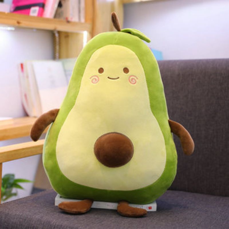 Boneka Bantal Dan Guling Buah Avocado Jumbo/Bantal Boneka Mr Avocado Lucu Bahan Lembut