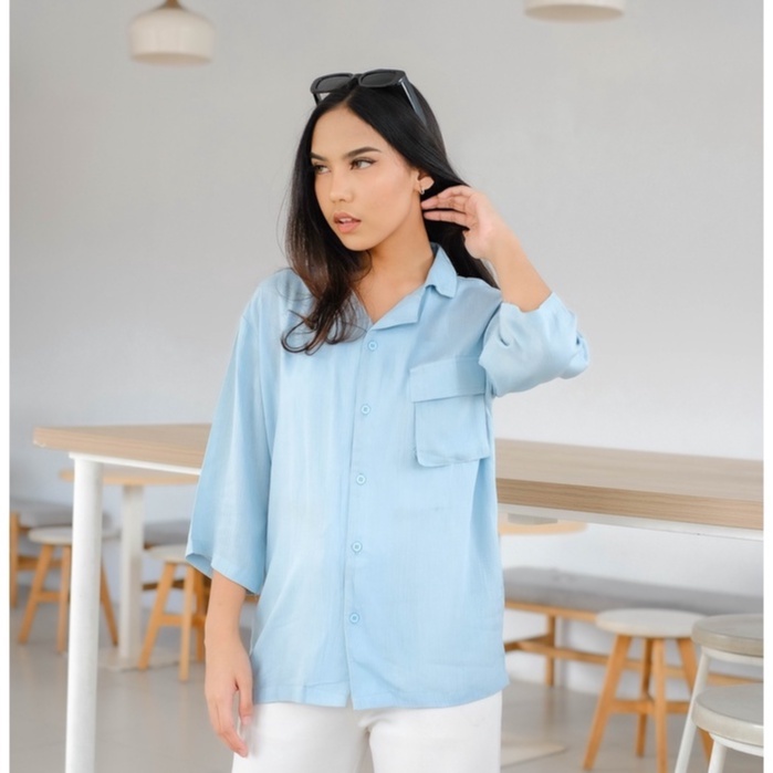 Hollingberry - Kai Oversize Shirt Kemeja Wanita Oversize