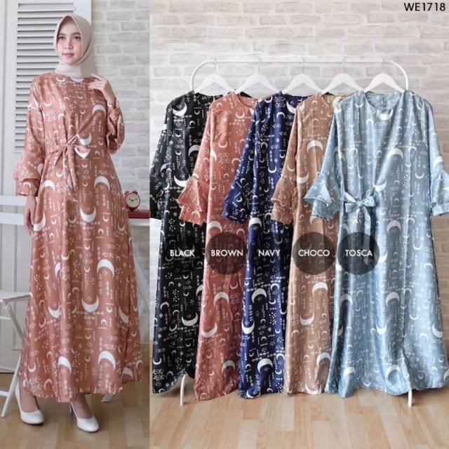 GAMIS CANTIK MOON LIGHT FIT TO L Baju Gamis Wanita Baju Santai Gamis Rumahan