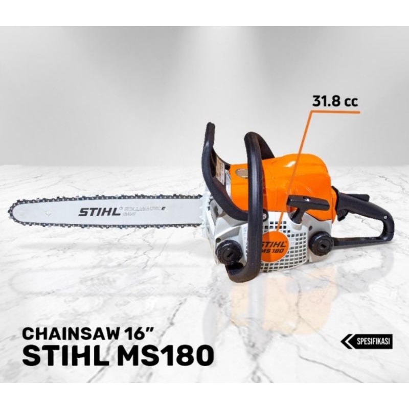 Promo Diskon Spesial Mesin Gergaji Kayu Chain Saw Stihl Ms 180 Ukuran 16 Inch Shopee Indonesia