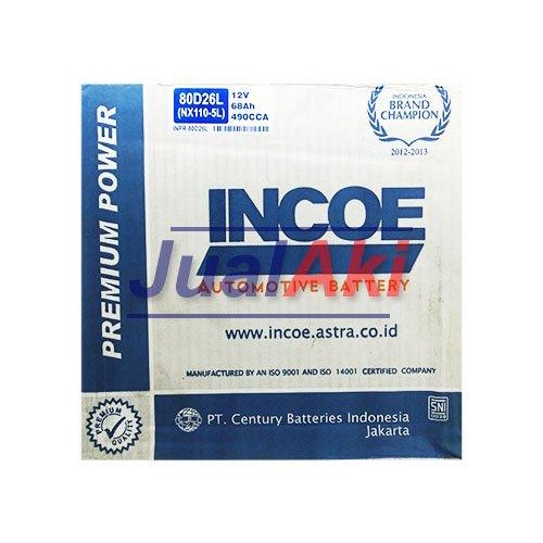 Accu Incoe Premium 80D26L Tanpa Air
