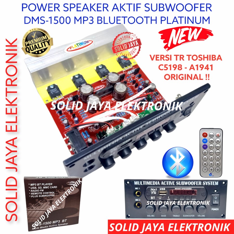 KIT POWER SPEAKER AKITF DMS 1500 STEREO AMPLIFIER AMPLI MULTI MEDIA MULTIMEDIA DMS-1500 DMS1500 TR SANKEN NO 2 ATAU TR TOSHIBA ASLI ORIGINAL A1941 C5198 ORI PANEL SUBWOOFER SUB MIC KARAOKE AMPLI AMPLIFIER PLUS PSU ACTIVE MODUL MP3 BLUETOOTH BT PLATINUM