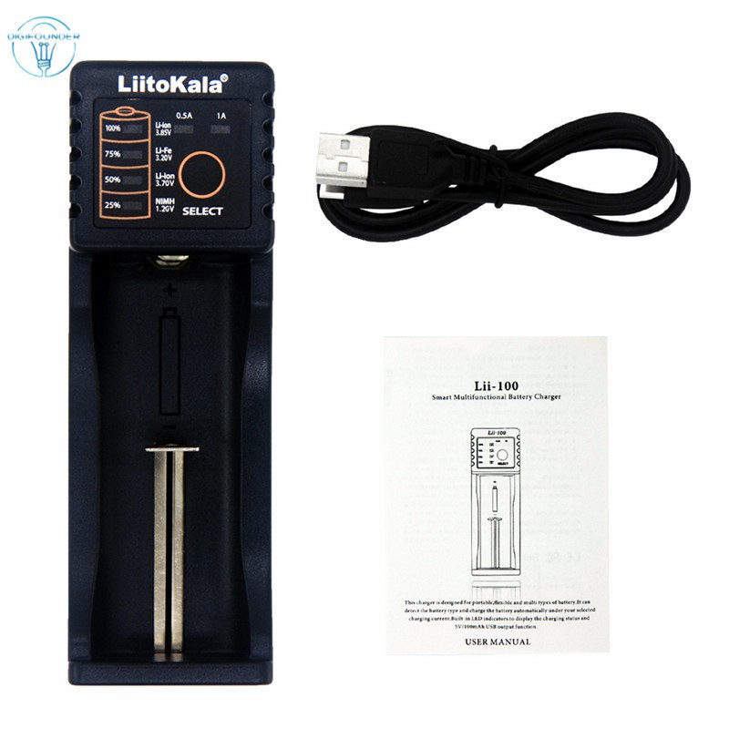Dg Lii 100 Charger Baterai 4 35v 3 2v 3 7v 1 2v Shopee Indonesia