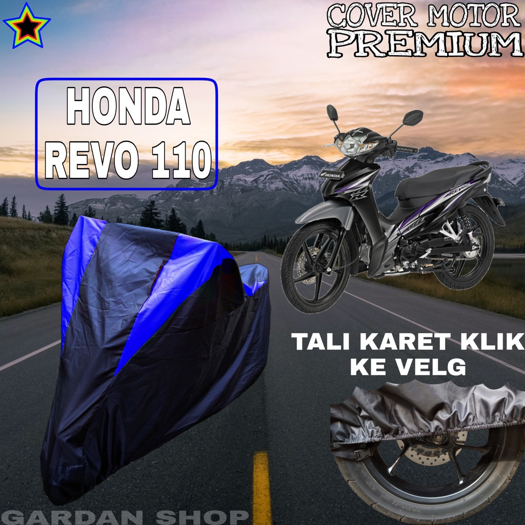 Sarung Motor HONDA REVO 110 Hitam BIRU Body Cover Honda PREMIUM