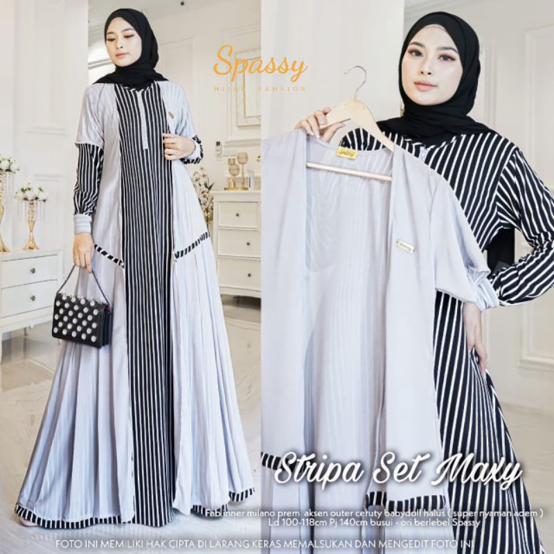 Gamis muslimah Stripa maxy original by spassy