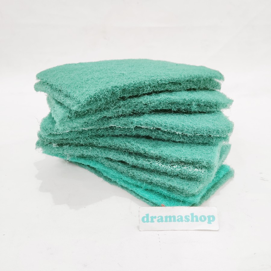 Serabut Tapas Cuci Piring Karpet Hijau Tanpa Busa Scouring Pad DRAMASHOP