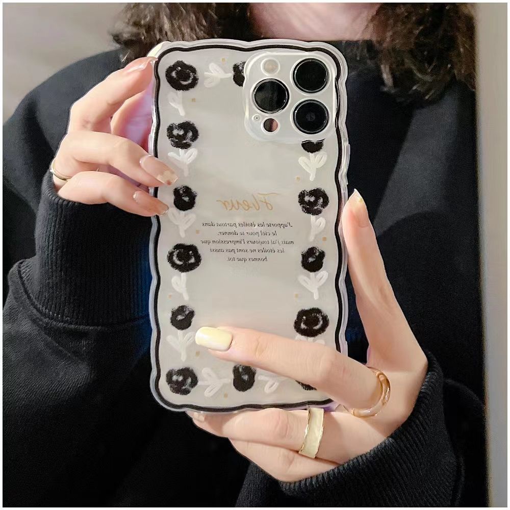 Soft Case Silikon Transparan Motif Bunga Untuk iPhone 13 / 12 Pro Max / 11 / XS / XR / X / 8 / 7 / 6S / Plus