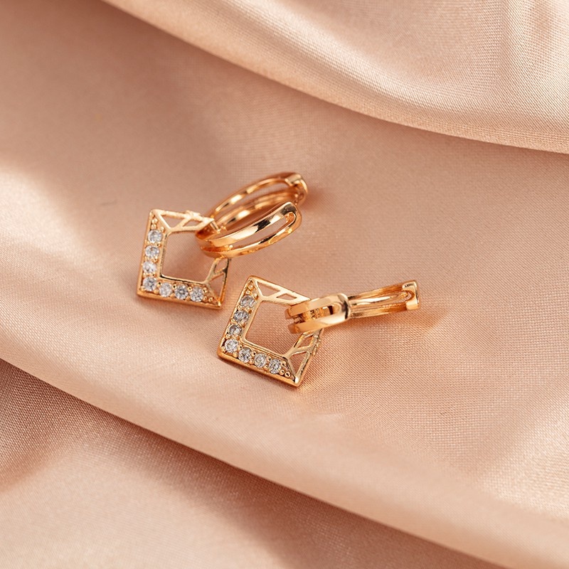 [AXIER PROMO]-Anting Drop Xuping Lapis Emas Zirkon Hias Untuk Remaja Perempuan Dan Wanita-A-356