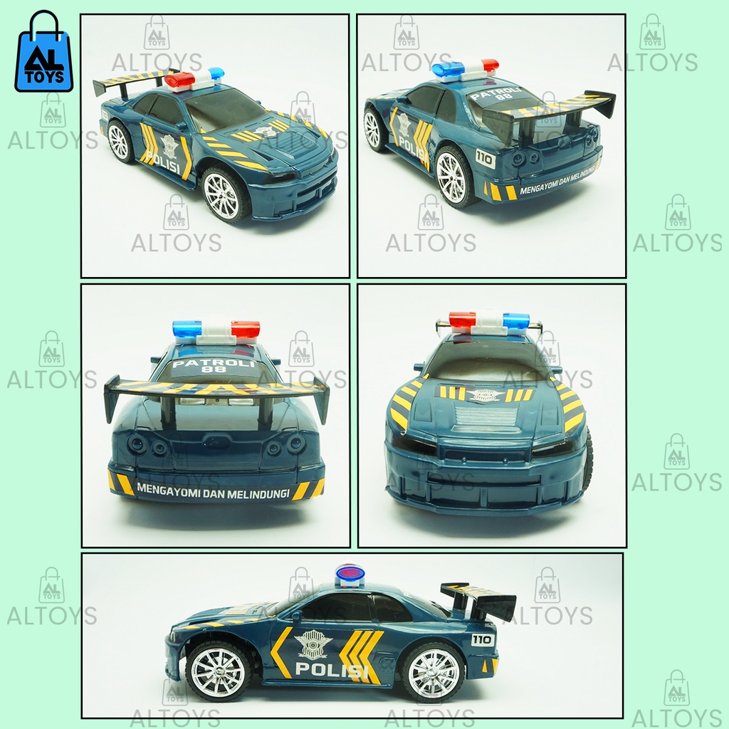 Mainan Remote Kontrol Mobil Polisi 2.7Ghz Skala 1:32 - RC Police Car