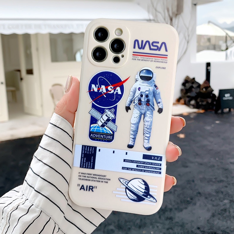 Soft Case Desain NASA Astronaut Untuk iPhone 11 Pro Max 8 7 Plus 6 6s Plus XR X XS Max SE 2020 12 13 Pro Max