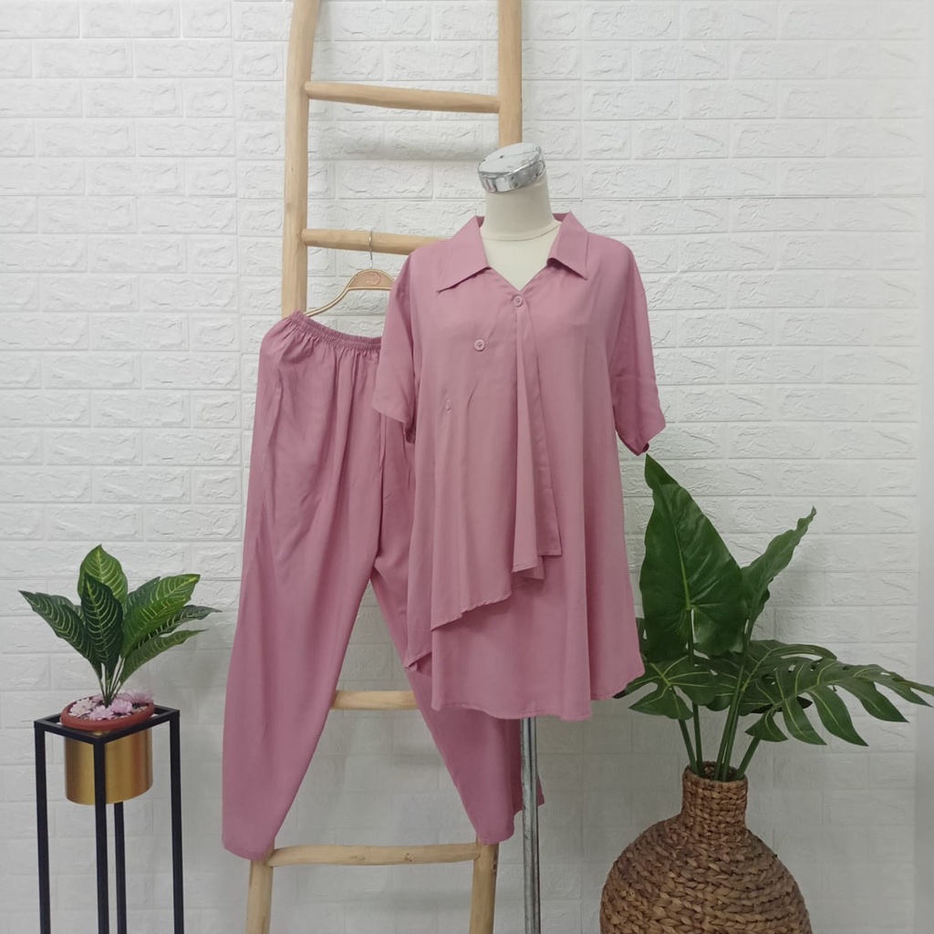 Baju Wanita Ricis One Set - Baju One Set Setelan Ricis - Bisa COD Pakaian One Set Polos - Baju One Set Ricis Terbaru