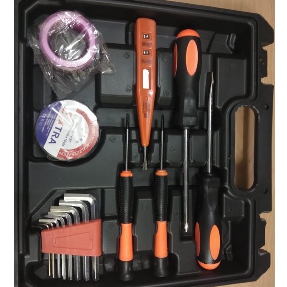 TOOL SET BOX HITAM DOZIRO ISI 12PCS/ TOOL KIT SET 12 PCS / TOOLKIT SET PERKAKAS TANGAN DOZIRO/ PERKAKAS TUKANG SET/ BAHAN BANGUNAN/ HAND TOOL KIT SET