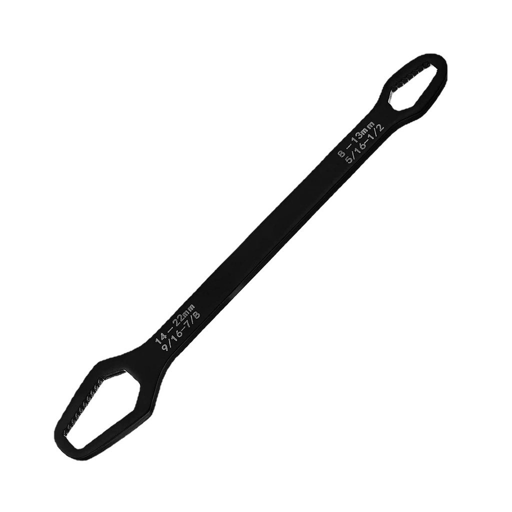 (Dalam stok, dikirim dari Jakarta)Universal plum blossom wrench berkepala dua self-tightening adjustable kacamata kunci pas papan 8-22mm dengan dua berbentuk khusus multi-tujuan, mobil, sepeda motor, perbaikan sepeda, rumah tangga