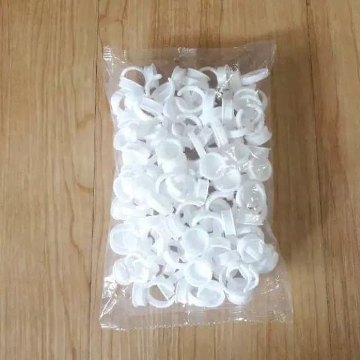 100 pcs Cincin Lem Bulu Mata Ring Glue Eyelash Extension Holder Ring