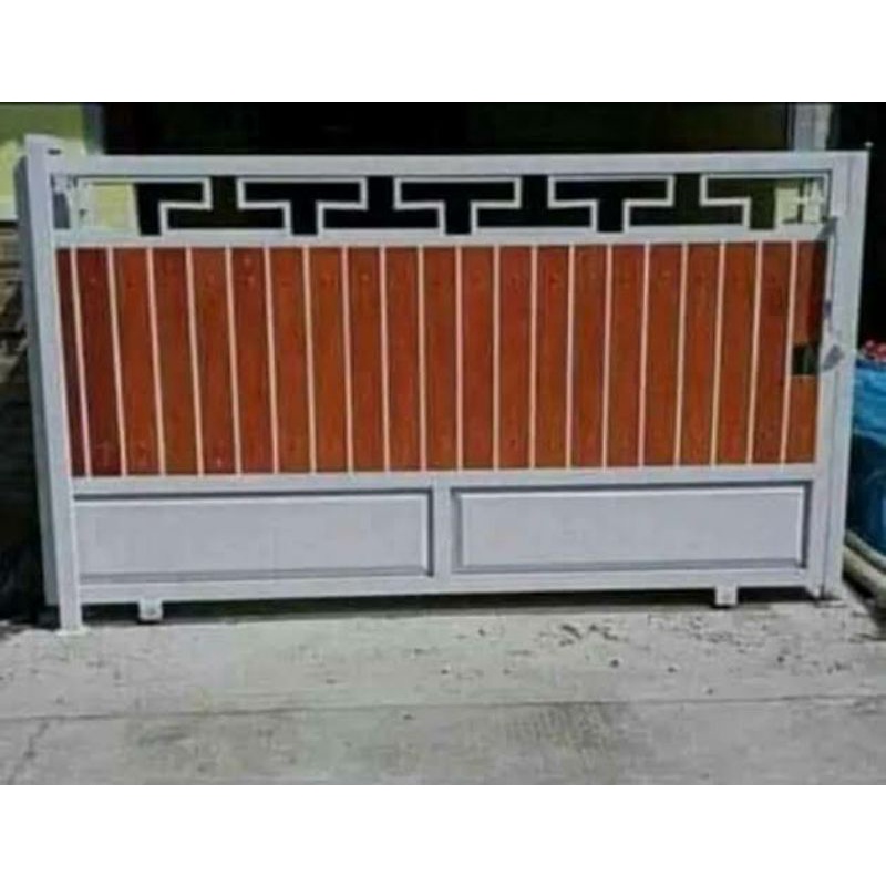 pagar dorong kombinasi grc model minimalis