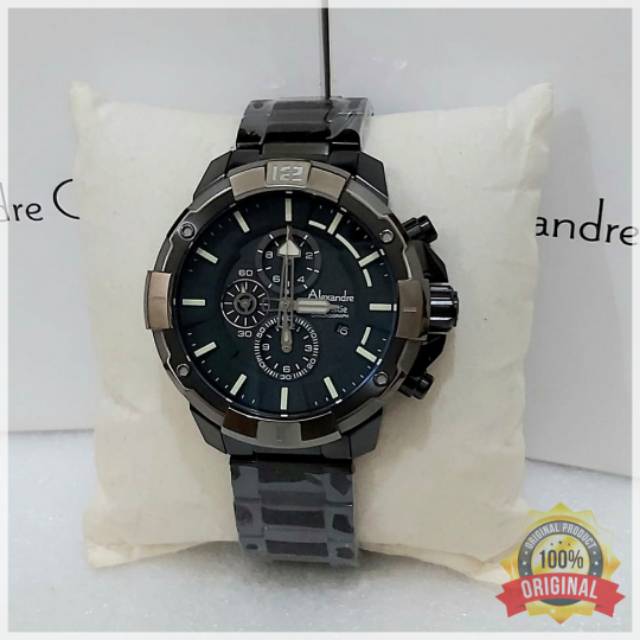 Alexandre Christie Pria AC 6551 Jam Tangan Pria Alexandre Christie Original Black Grey