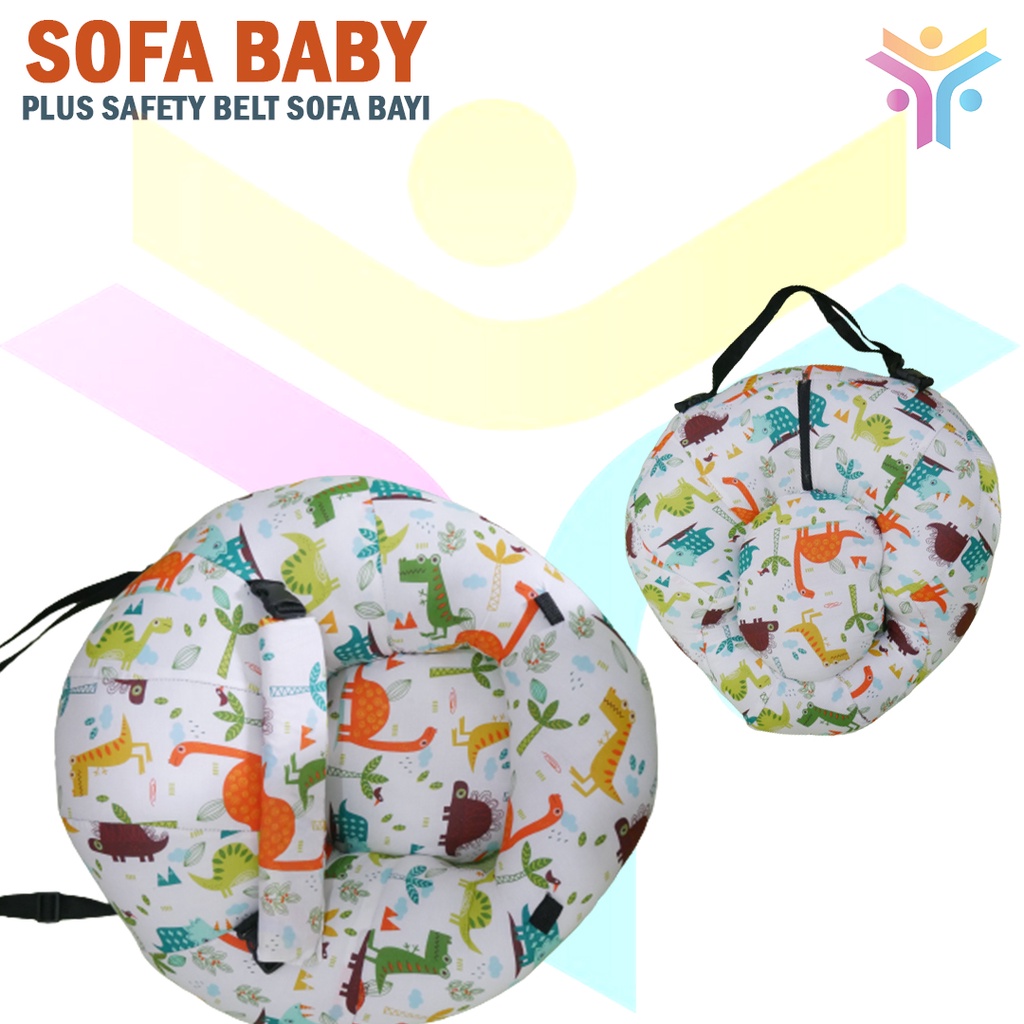 13 || SOFA BABY Belajar Duduk Bayi Bergambar Plus Safety Belt SOFA BAYI