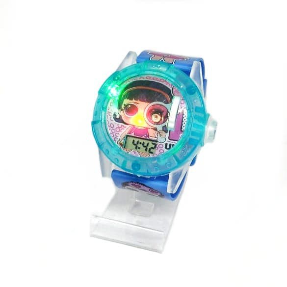 Super Sale! JAM TANGAN ANAK PEREMPUAN LOL PROYEKTOR LAMPU HOLOGRAM DIGITAL MUSIK