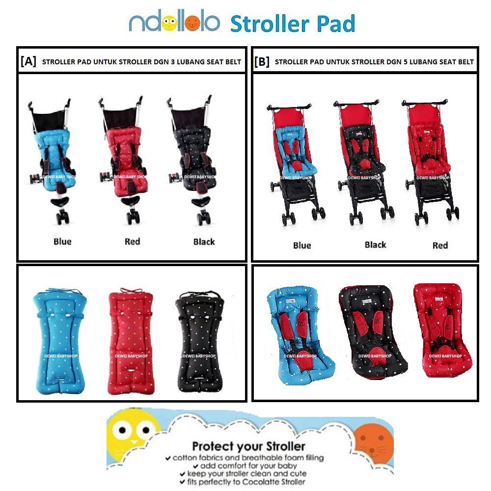 Alas Bantalan Kereta Duduk Bayi ( Baby Stroller Cushions Stroler Pad- Stoller Batita-Stoler Anak )