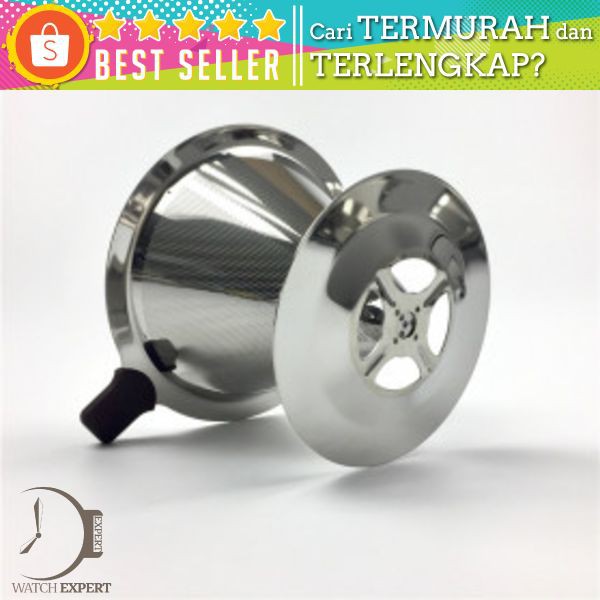 Ueinsang Filter Penyaring Kopi V60 Cone Coffee Filter Dripper Double Layer Medium - F-401T - Silver