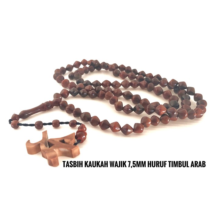 Tasbih kaukah wajik huruf timbul arab latin