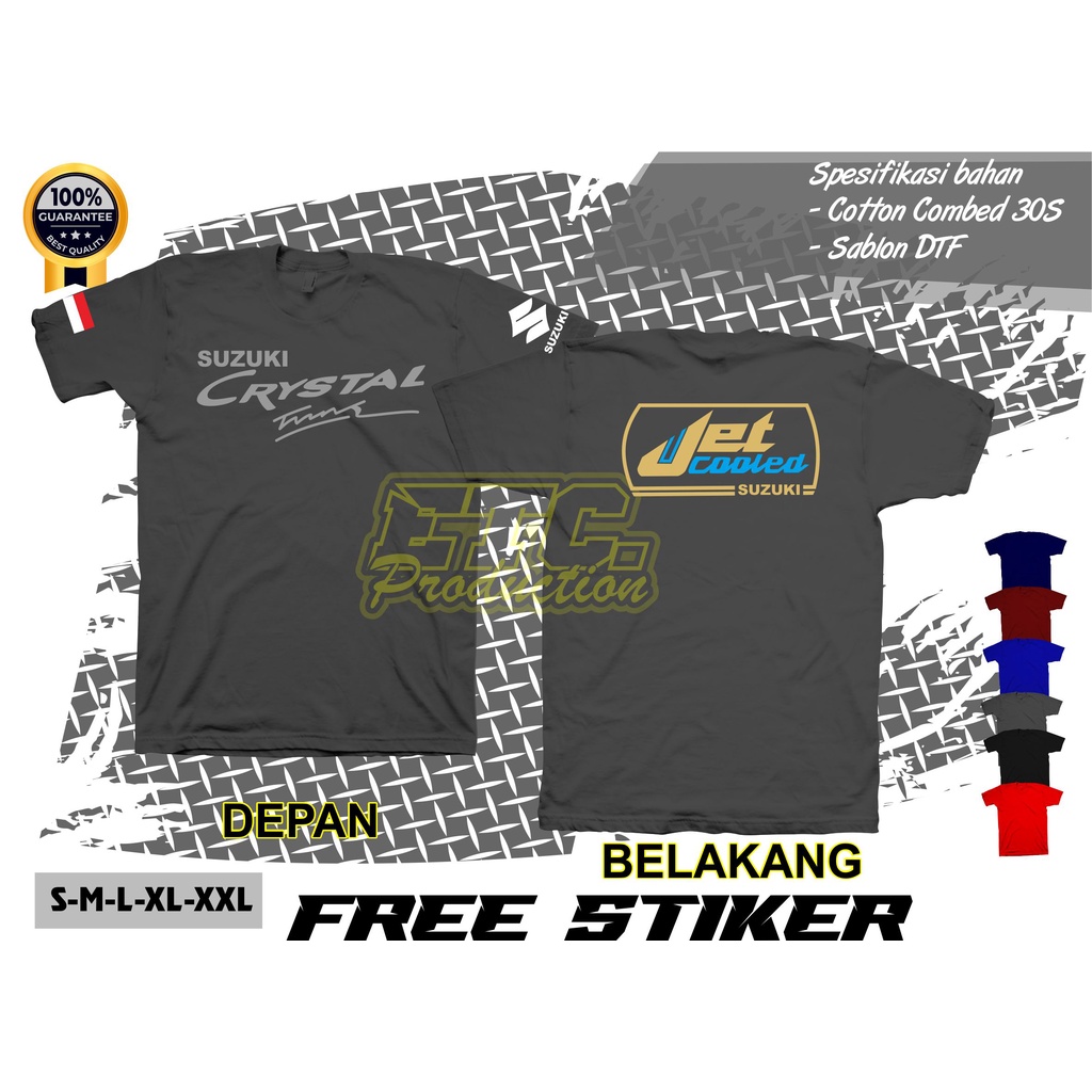 Kaos Crystal 2 Stroke | Kaos Suzuki Crystal | Baju Motor Suzuki Crystal 2 Tak Menolak Punah | Tshirt