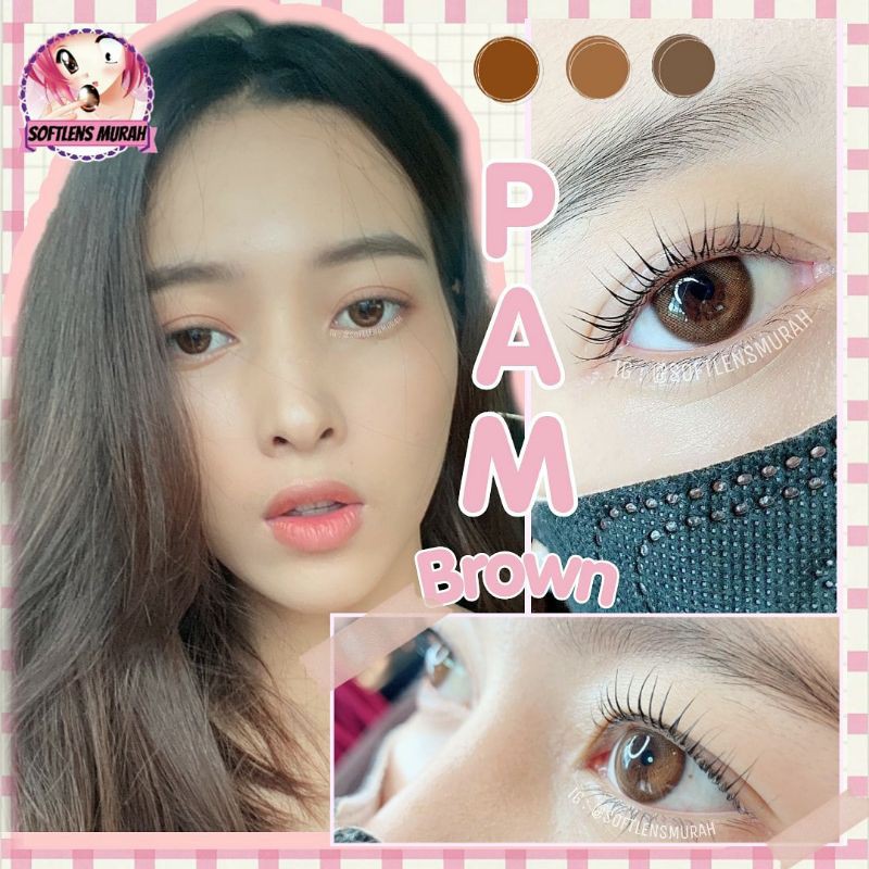 

Pam Brown softlens 14,2mm natural coklat korean look softlens nyaman tersedia minus