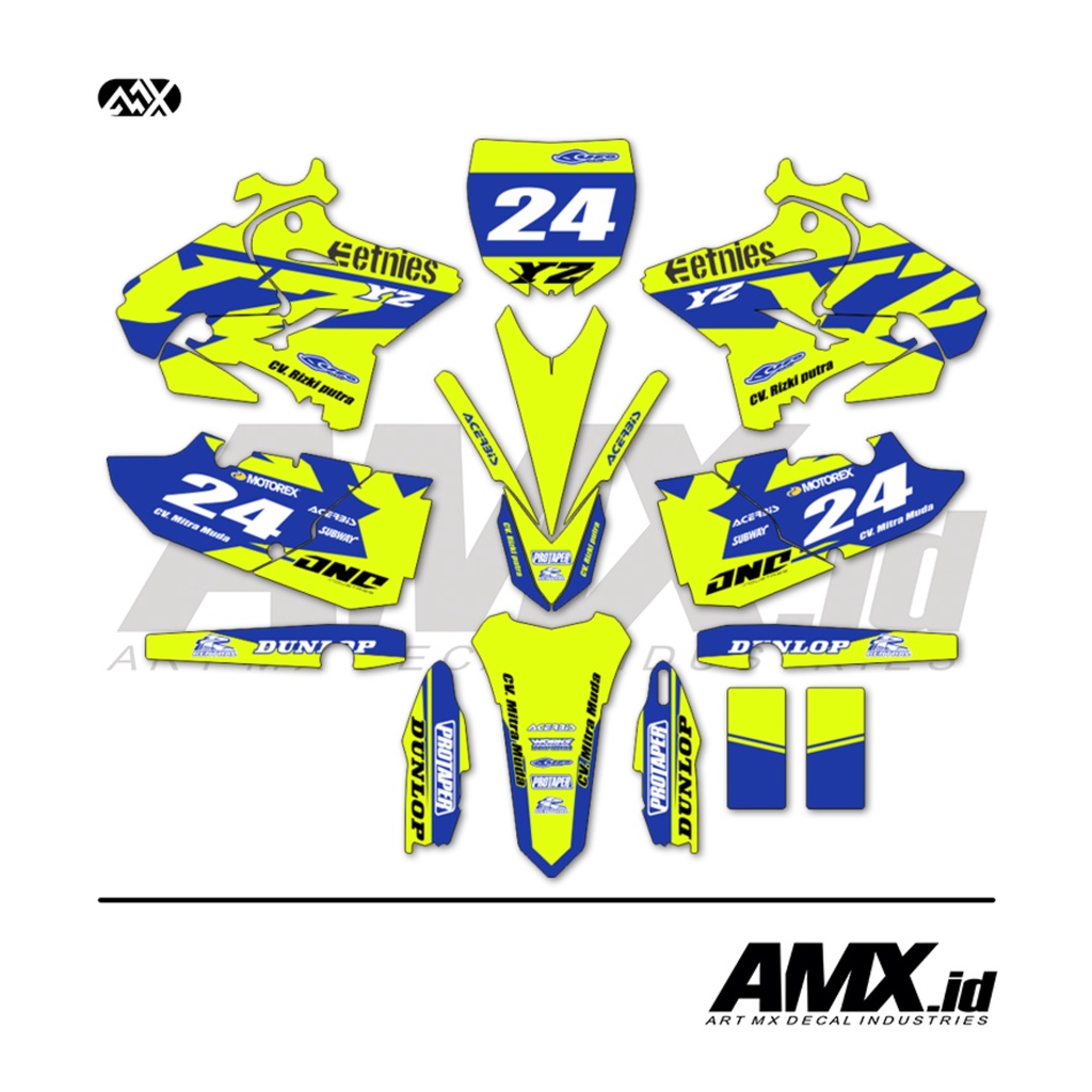 Decal YZ 125 Hijau Fluo / Kuning