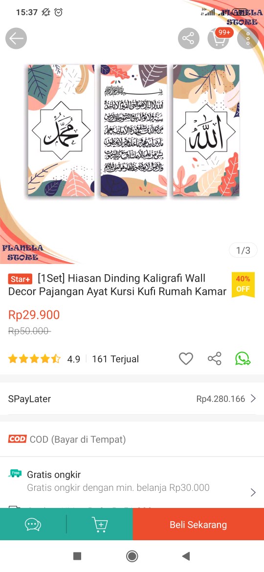 Walldecor Shabby Hiasan Dinding Kamar Rumah Pajangan Dinding Assalamualaikum - H01