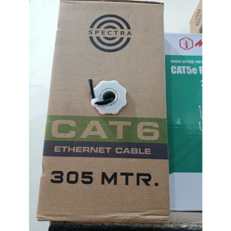 kabel Lan spectra cat 6 outdor 305 m 1 rol (hitam)