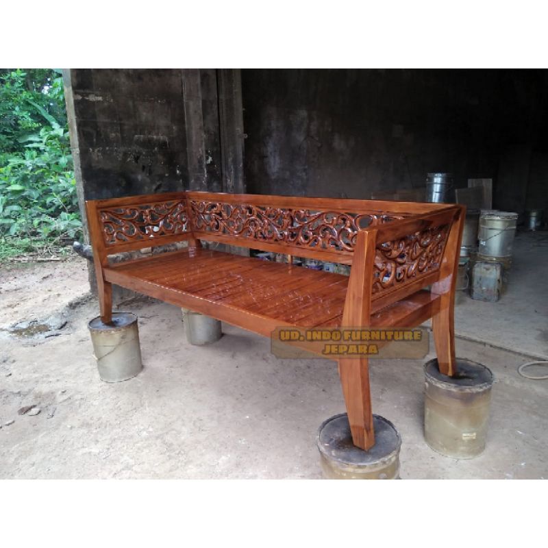 bale bale murah bale bale teras rumah / taman kursi panjang tamu furnitur kayu jati jepara