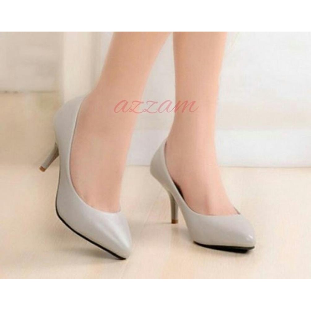 Aurelli Sepatu Pengantin Haihil Wanita Sepatu Hak Pesta Kondangan Ea61 Sarmer - Rahelia Heels Grey S