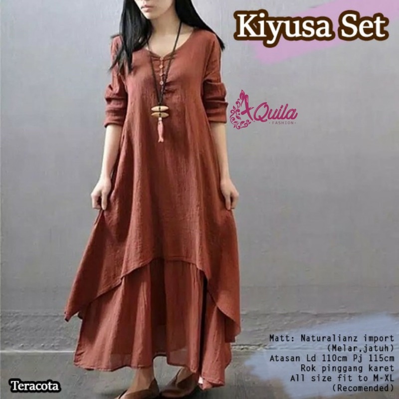 Kiyusa set ( long tunik + rok )