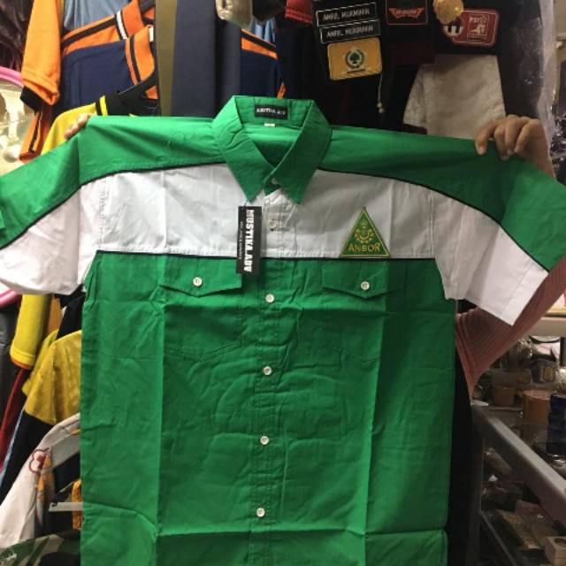 Kemeja ansor putih ijo