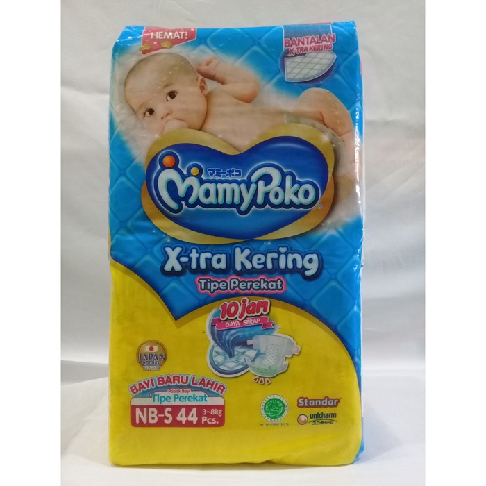 Mamypoko extra kering NB S44 popok bayi sekali pakai tipe celana diapers pospak pempers Newborn