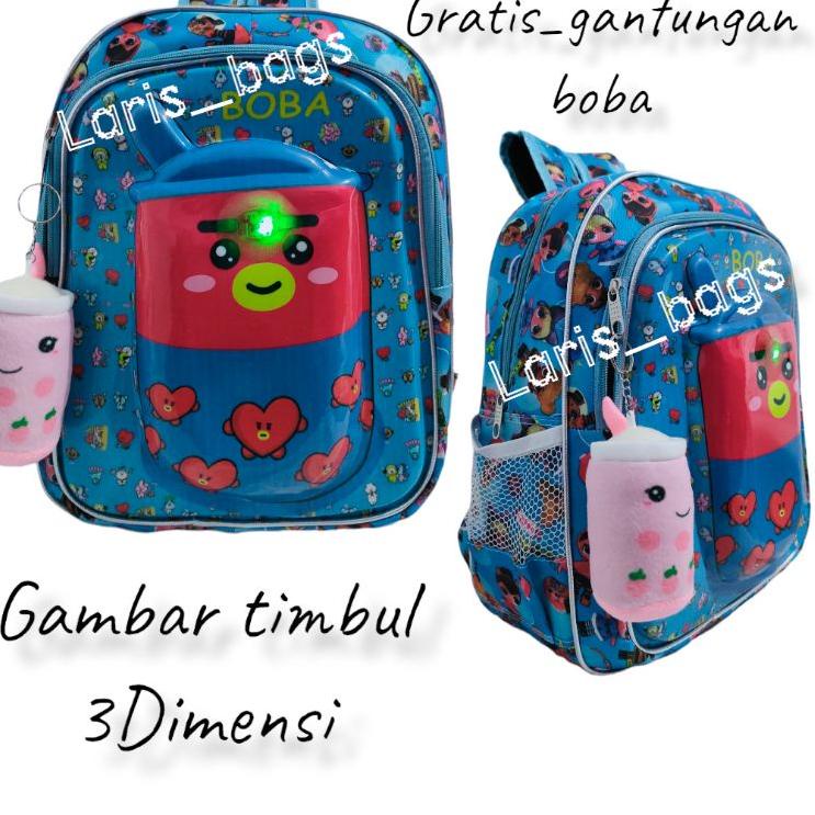 tas anak Boba/tas anak timbul Boba/tas anak 3 dimensi/tas anak sekolah perempuan/tas anak bt21 timbu