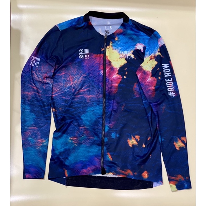 (BARANG BEKAS) Jersey Sepeda Wanita Lengan Panjang MONTON Warna Purple Blue Size L