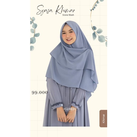 Jilbab Instan / Khimar Instan / Jilbab Bolak Balik / Syasa khimar - Abu Abu - stone wash