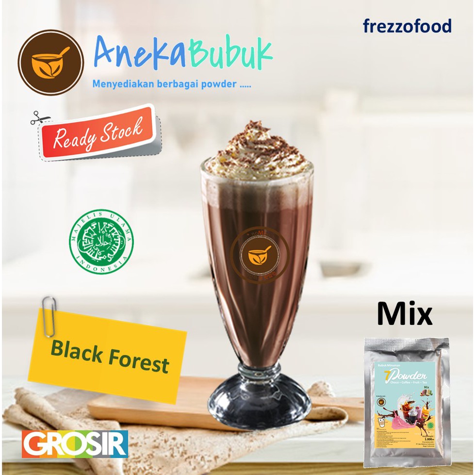 

BUBUK MINUMAN BLACKFOREST MIX 1KG - SERBUK MINUMAN ES BOBA RASA COKLAT BLACKFOREST - BUBUK COKLAT - CHOCO POWDER DRINK