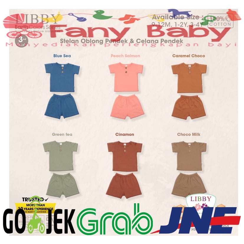 Libby Earth Colors Series 3 Setelan Oblong Pendek Celana Pendek