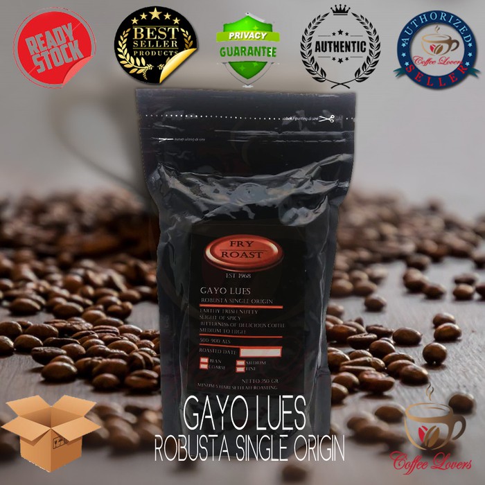 

FRY AND ROAST KOPI ROBUSTA ACEH GAYO LUES 250 GRAM (BIJI/BUBUK)