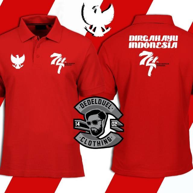 Polo shirt Dirgahayu Indonesia  Baju kerah  Kaos  Dirgahayu 