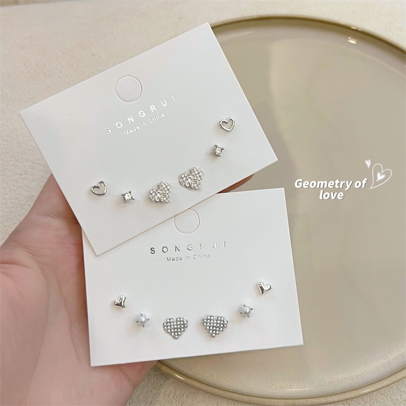 Set Anting Stud Desain Bunga Tulip Cherry Peach Aksen Mutiara Untuk Wanita