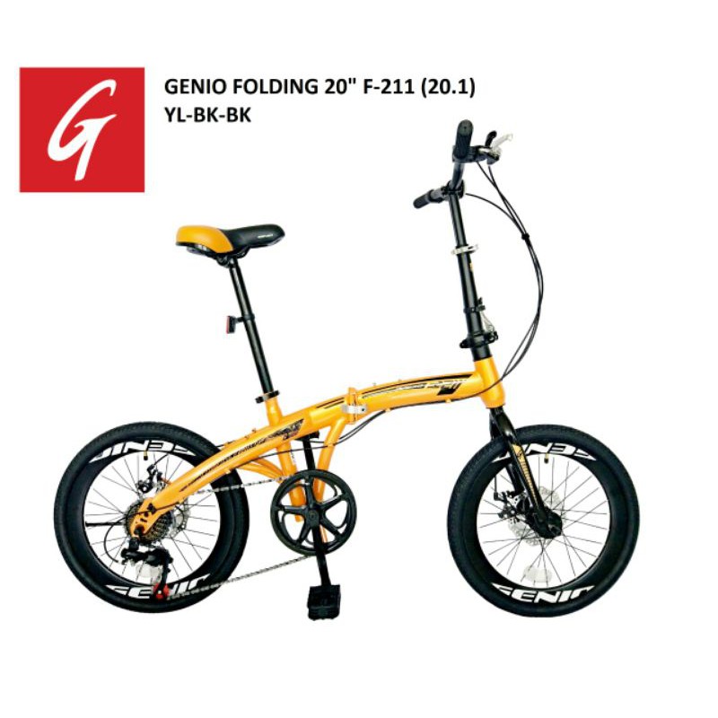 Sepeda Lipat Genio F211 Terbaru 2020 Garansi Resmi