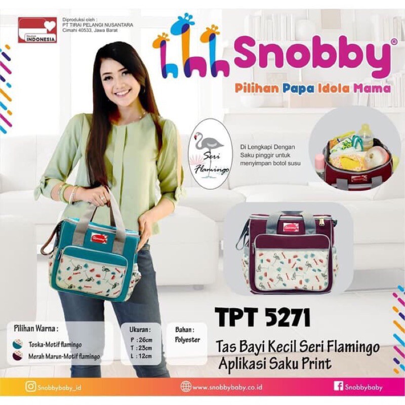 Tas Bayi Snobby Flamingo Besar, Medium, Kecil TPT 5273, 5272, 5271 | Tas Bayi Snobby Seri Flamingo