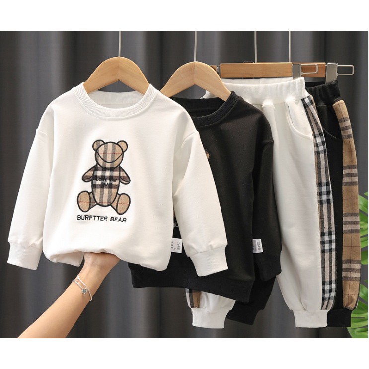 SETELAN ANAK BURBERRY BONEKA PANJANG -SETELAN ANAK IMPORT KEKINIAN