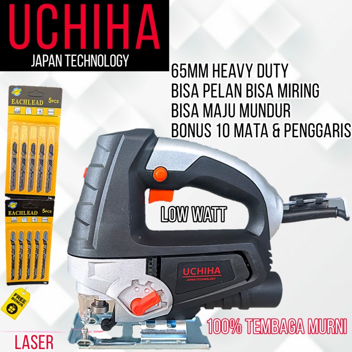 Mesin gergaji listrik kayu JIGSAW triplek besi uchiha TYPE heavy duty