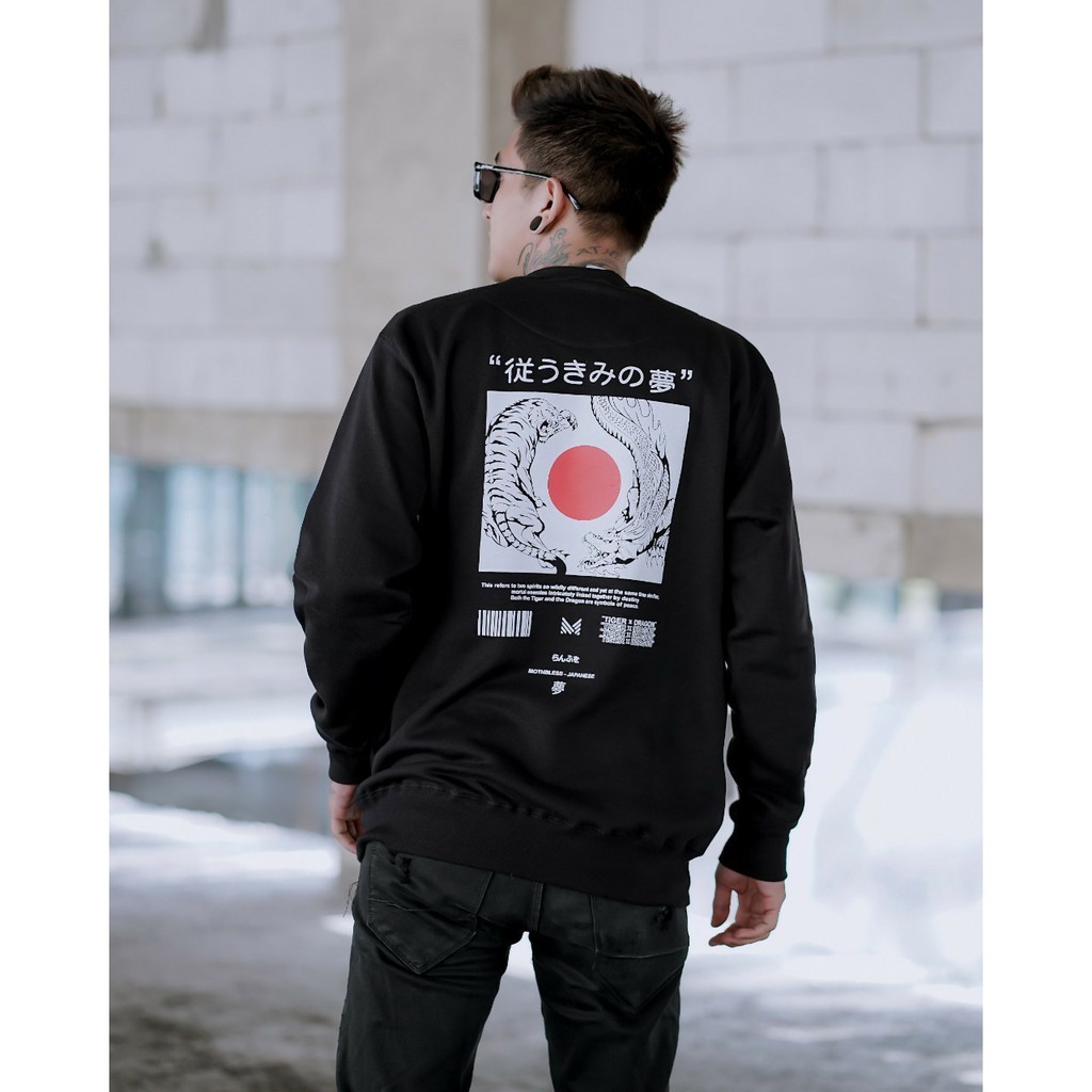 Jaket Crewneck MOTHBLESS JAPANESE – Black Edition Trendy Casual  Unisex Good Brand Quality Stylish