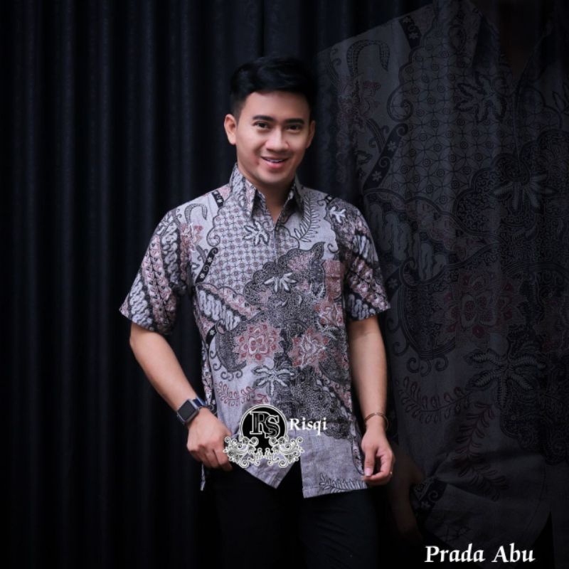 kemeja batik pria lengan panjang dan lengan pendek motif prada abu baju batik jumbo pria big size M L XL XXL 3XL 4XL 5XL 6XL 7XL 8XL 9XL 10XL