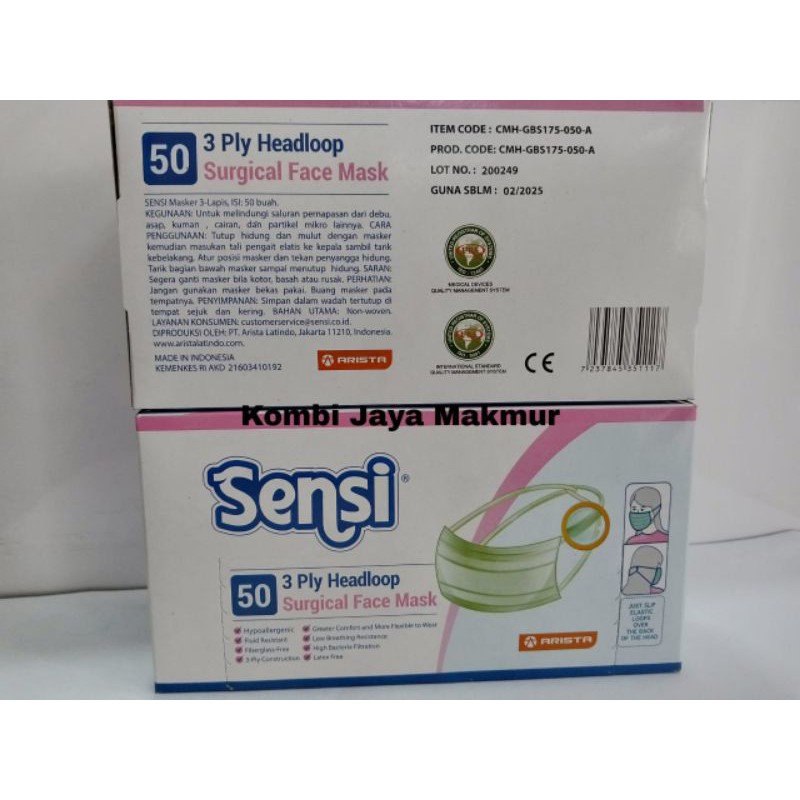 masker sensi hijab / sensi headlop isi 50pcs